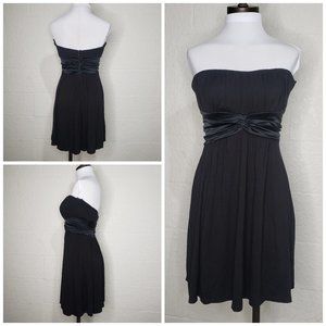 Bebe Black Strapless Ruched Chest Dress Size 6